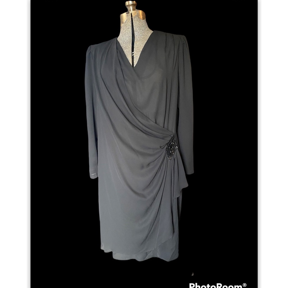 Volup vintage 80s does 20s sheer black dress